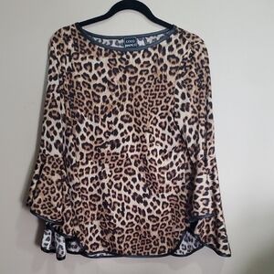 Coco Bianco Tan Cream Boxy Blouse Size Large